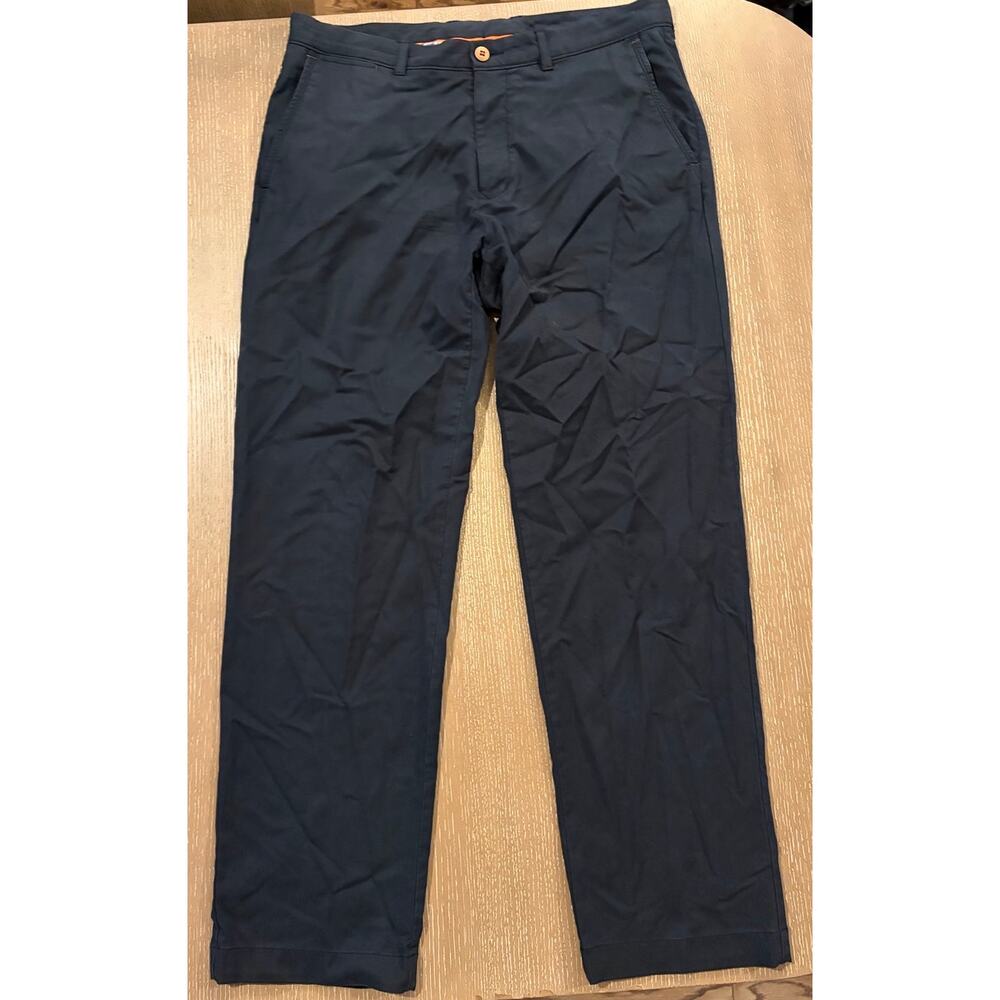 Tommy Bahama Pants Mens 35x32 Black Chino Cotton Tencel Blend Stretch Straight